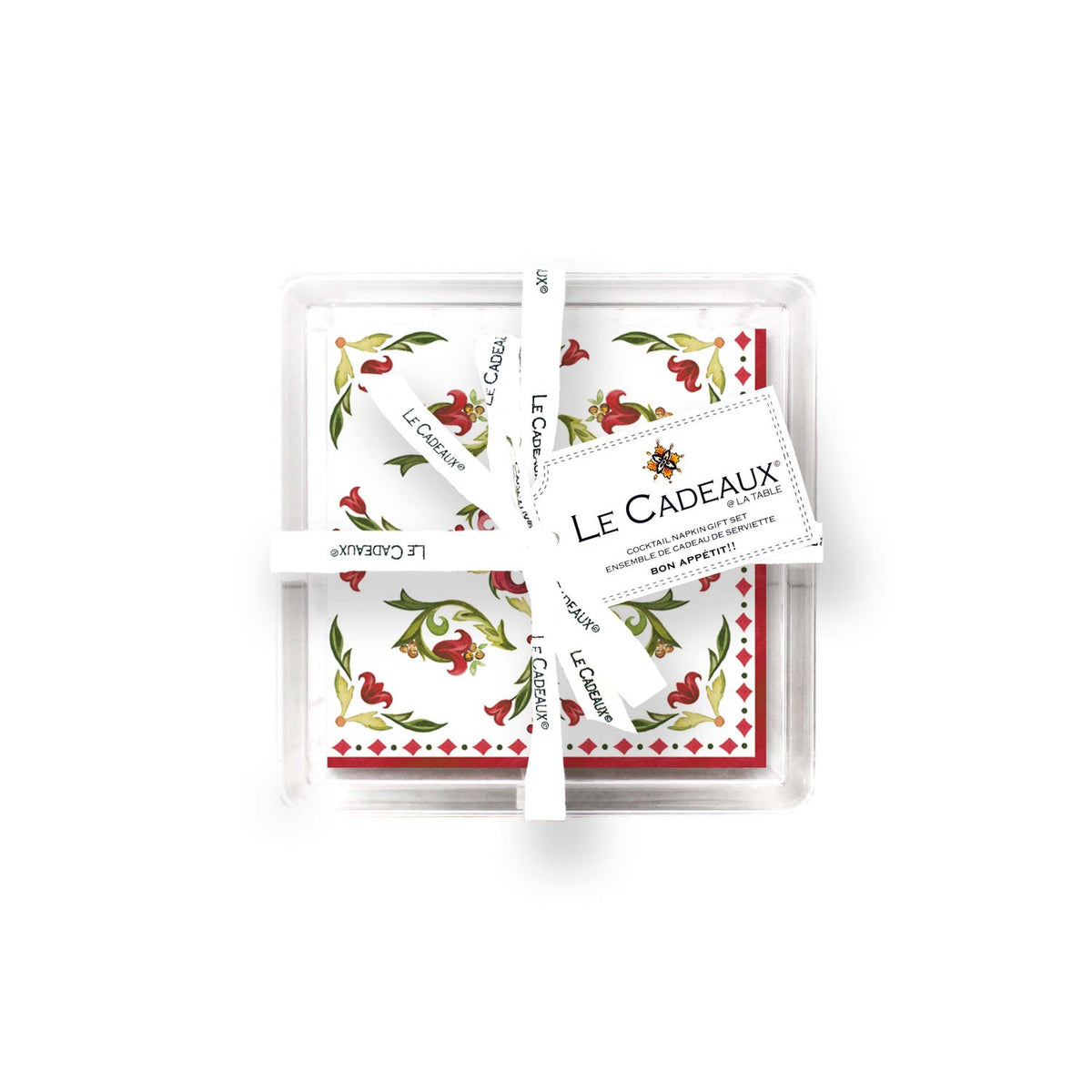 Vischio Cocktail Napkins (Pack of 30) & Acrylic Holder Gift Set