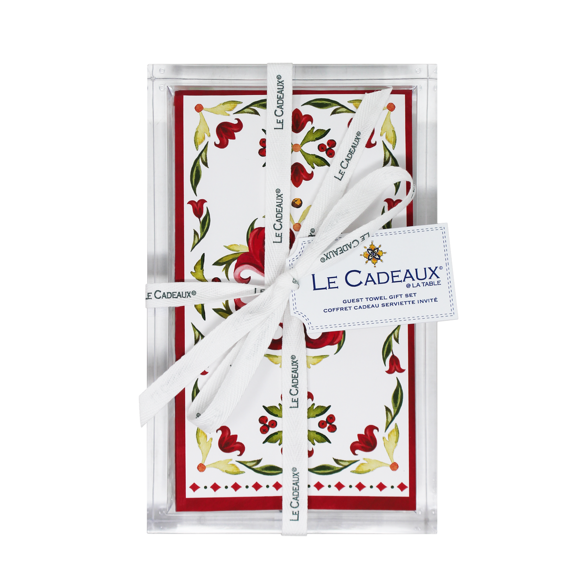 Vischio Guest Napkins (Pack of 15) & Acrylic Holder Gift Set