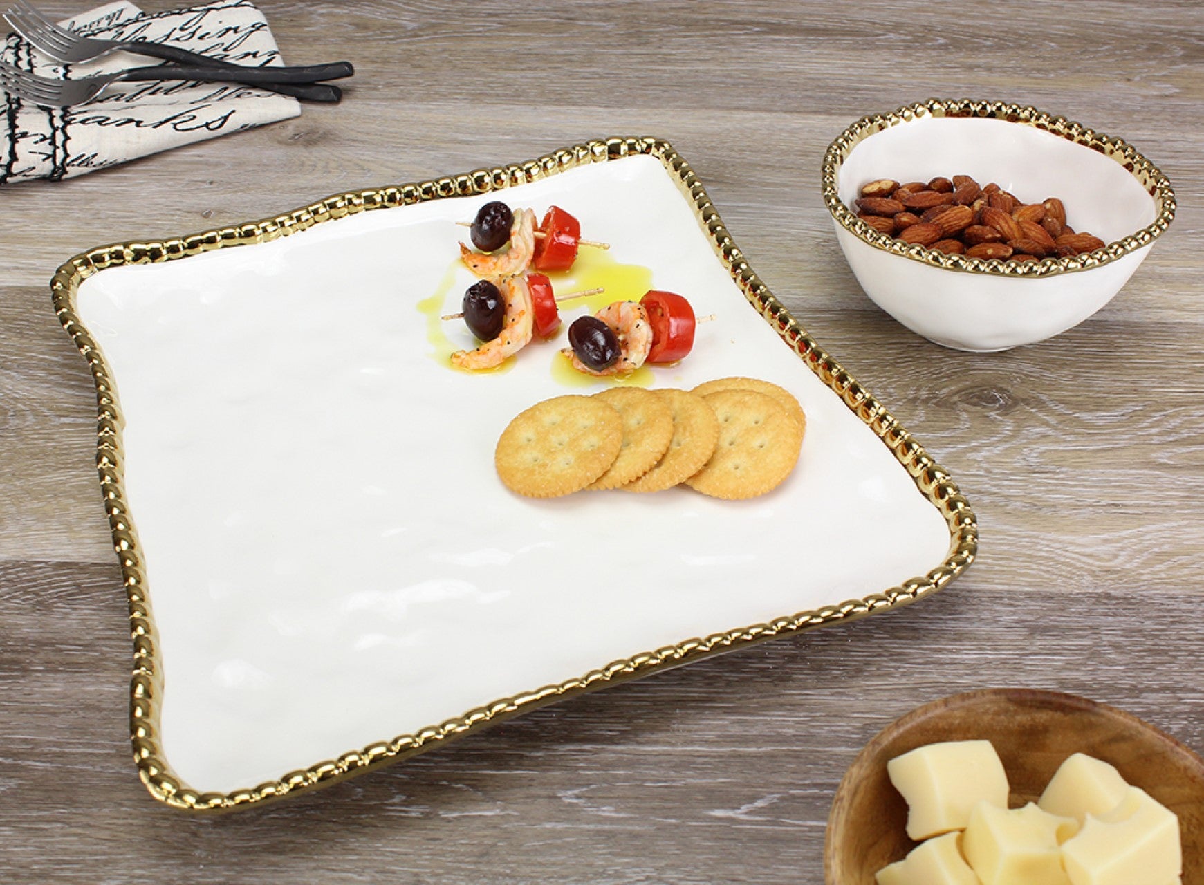 Golden Salerno Square Serving Platter