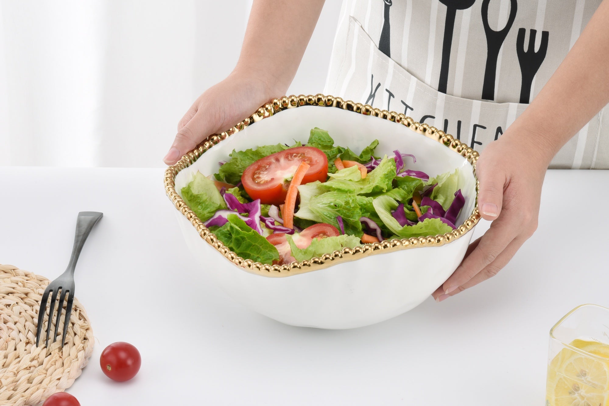 Golden Salerno Large Salad Bowl