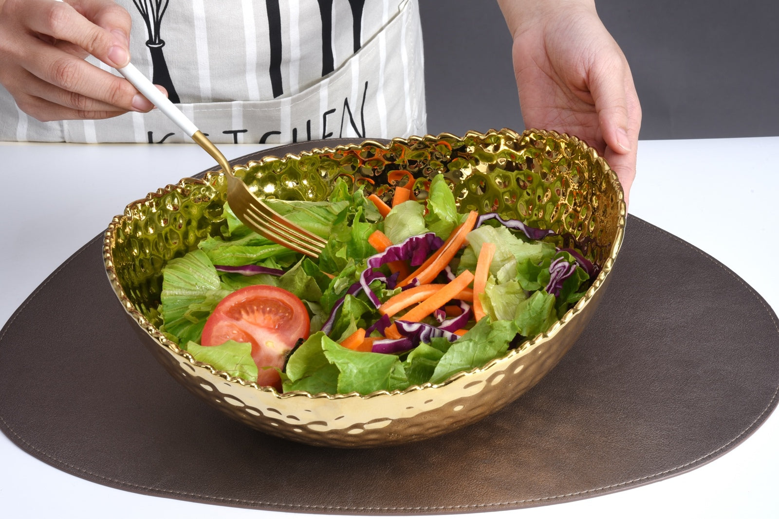 Golden Millennium Large, Gold Oval Bowl