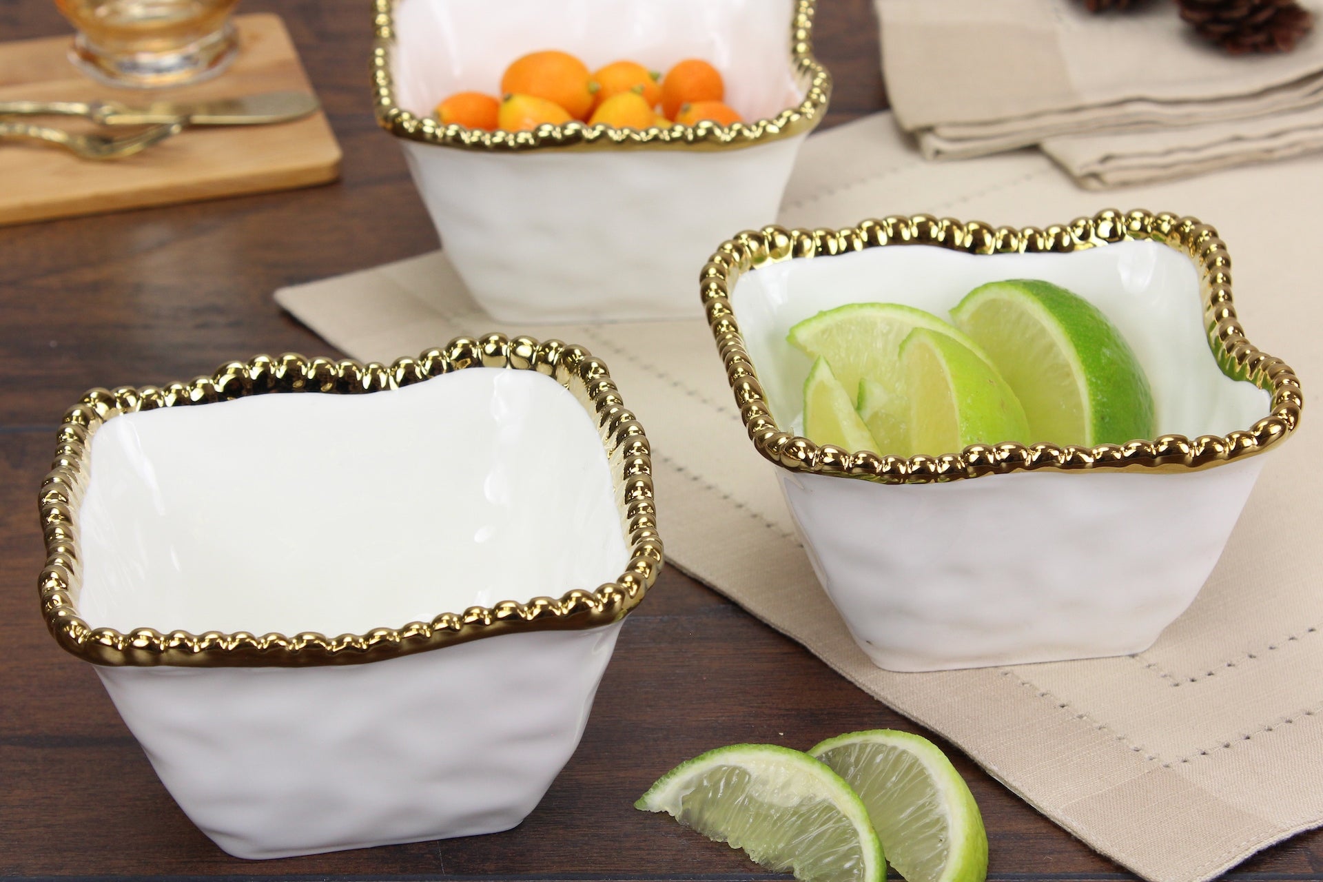 Golden Salerno Square Snack Bowl