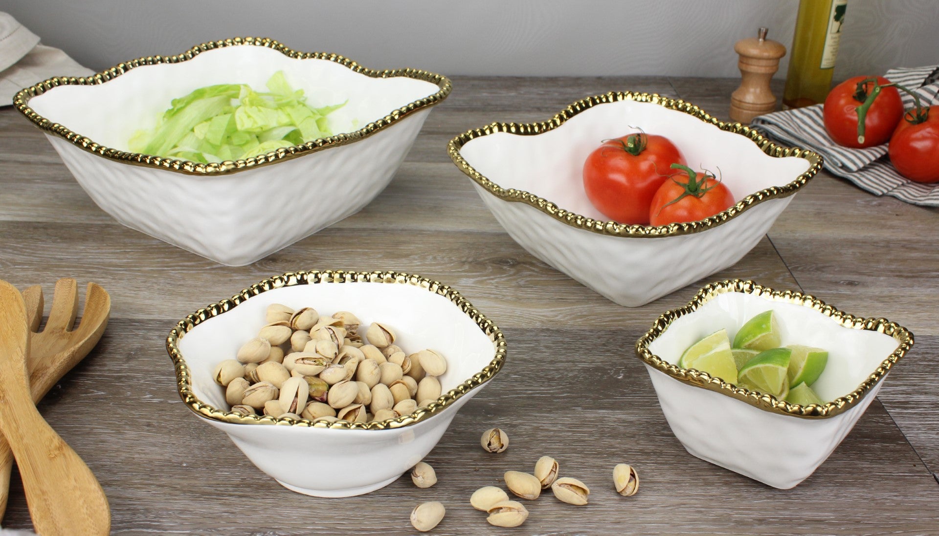 Golden Salerno Square Snack Bowl