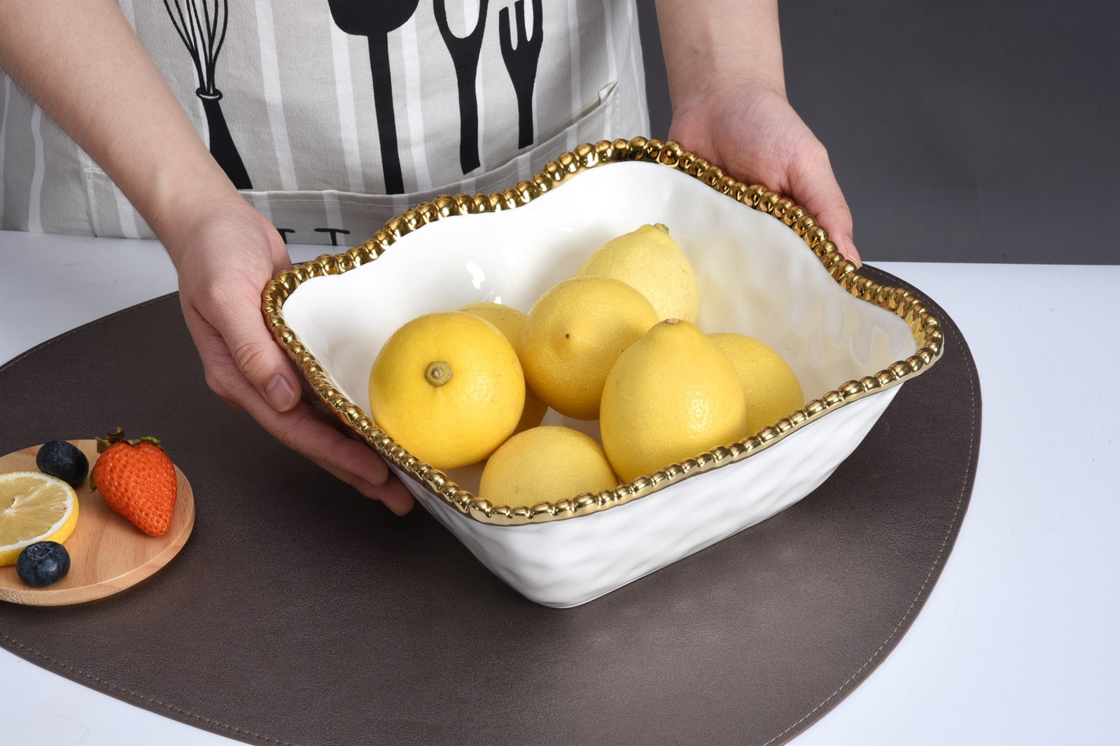 Golden Salerno Medium Square Salad Bowl