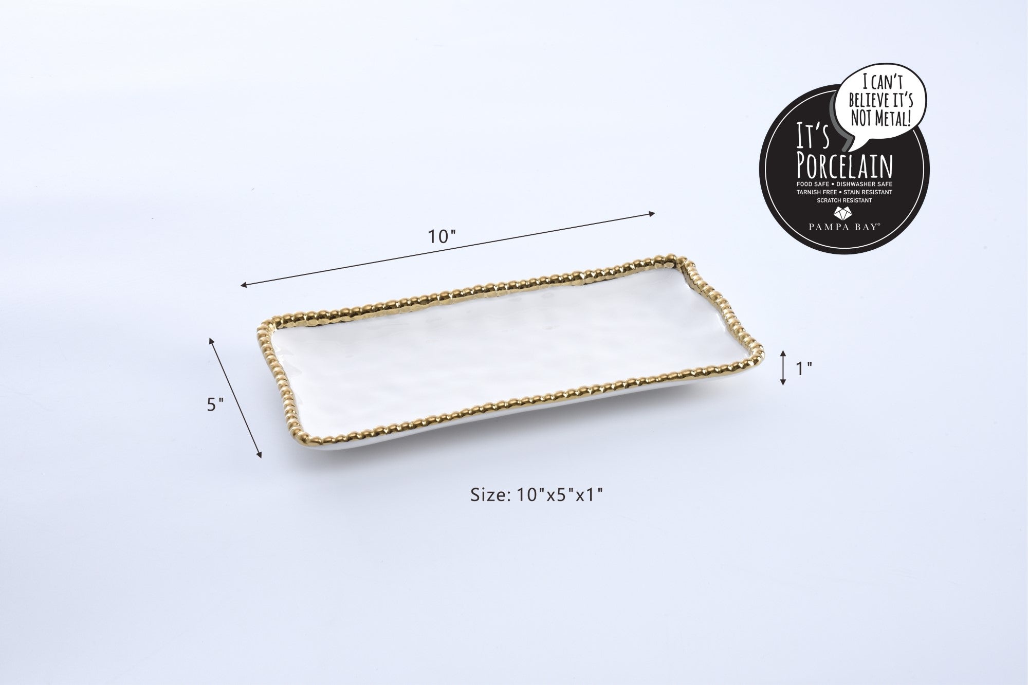 Golden Salerno Small Rectangular Tray