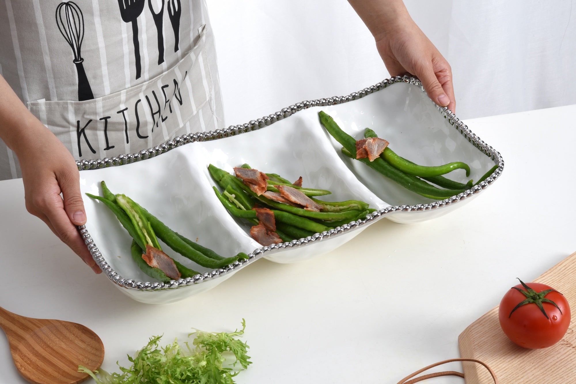 Salerno 3 Section Serving Piece