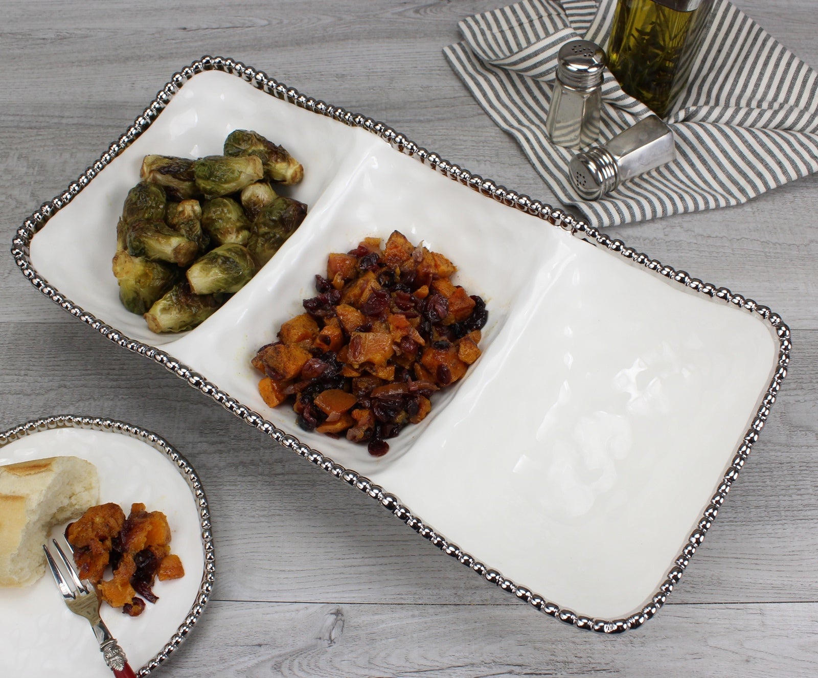 Salerno 3 Section Serving Piece