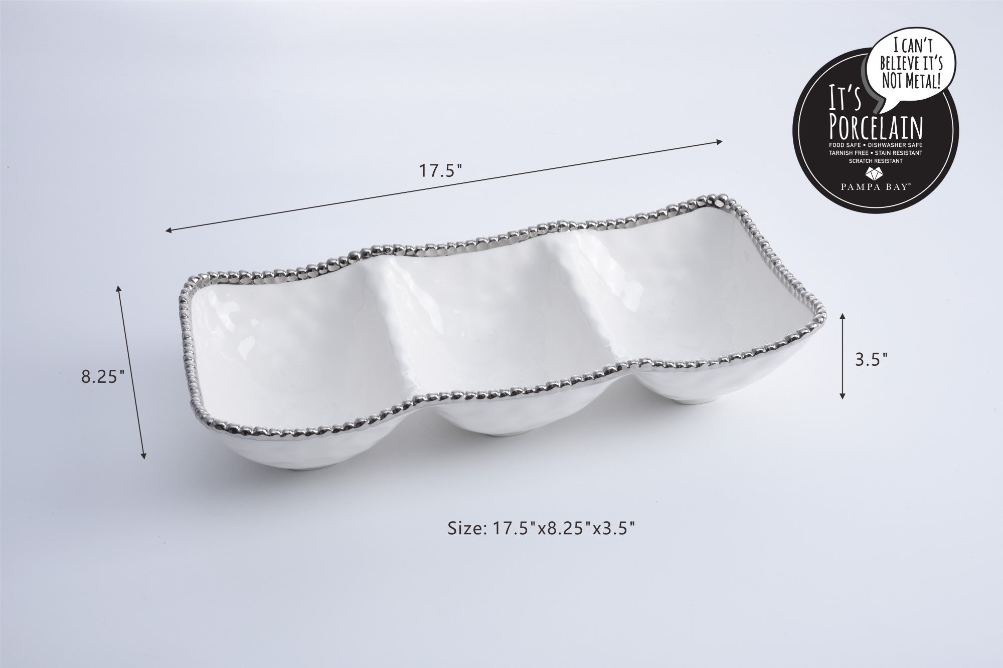 Salerno 3 Section Serving Piece