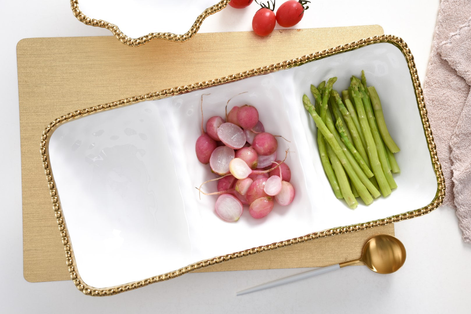 Golden Salerno 3 Section Serving Piece