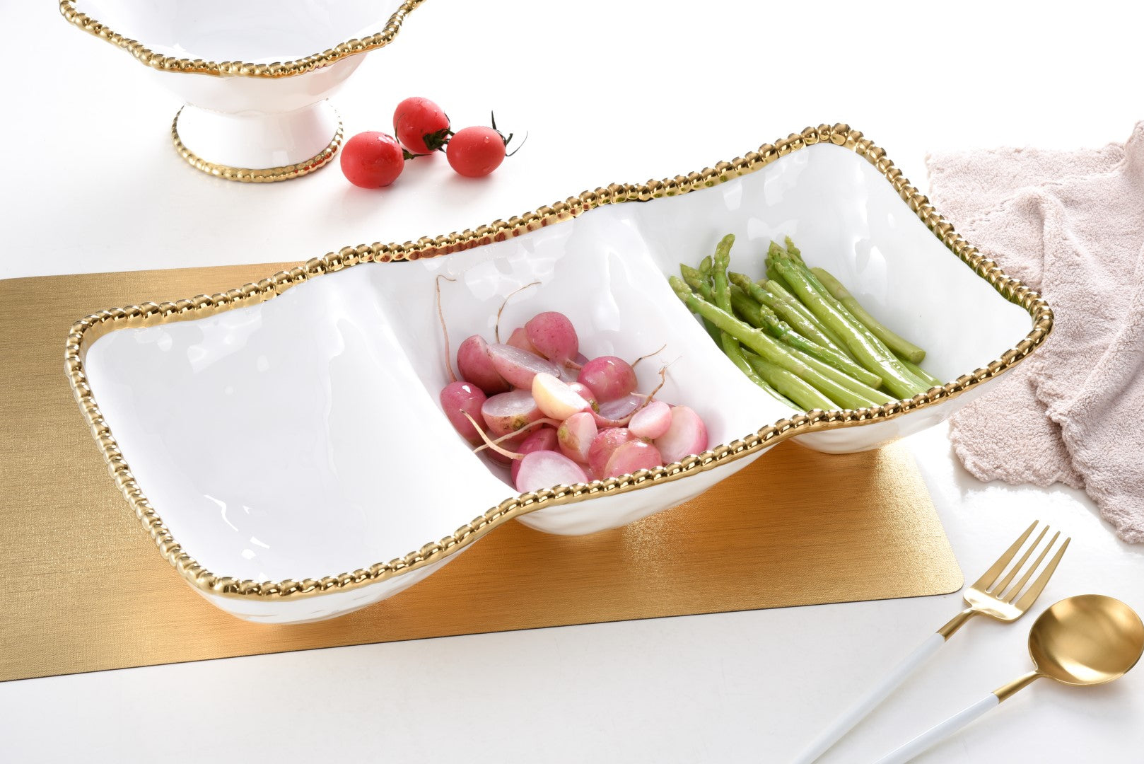 Golden Salerno 3 Section Serving Piece