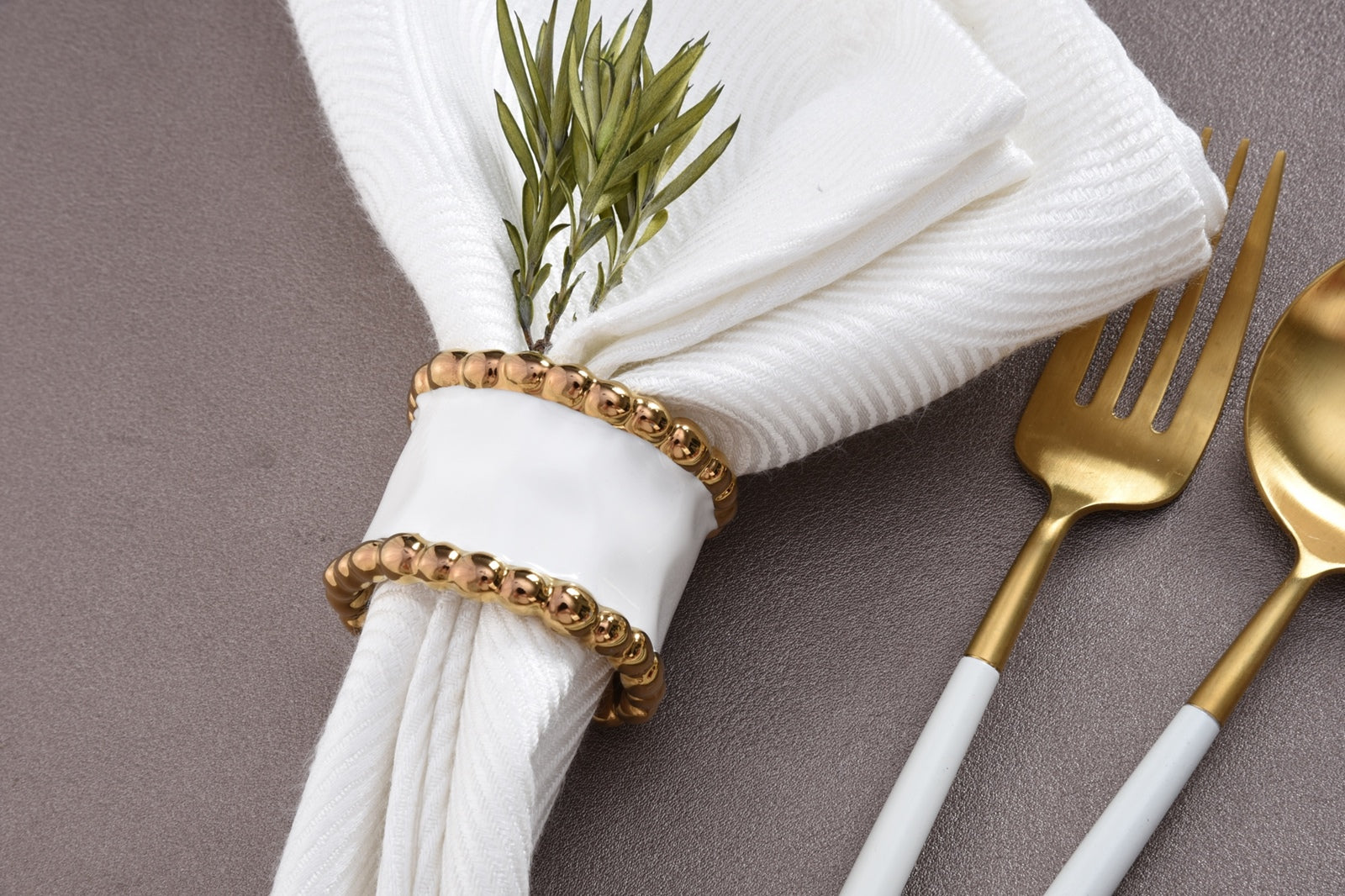 Golden Salerno Set Of 4 Napkin Rings