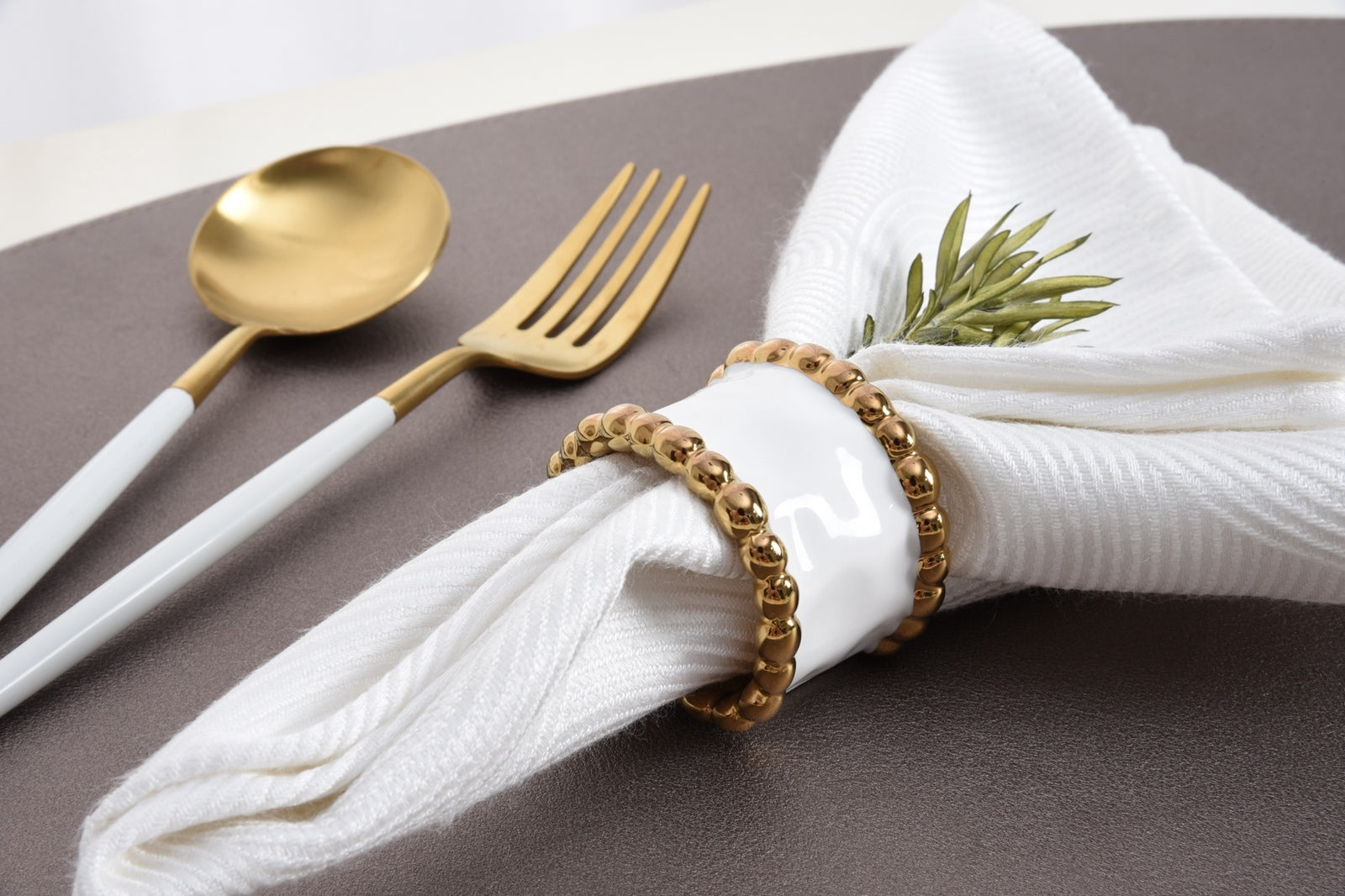 Golden Salerno Set Of 4 Napkin Rings