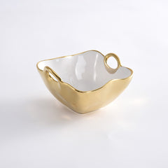 Golden Handles Square Snack Bowl