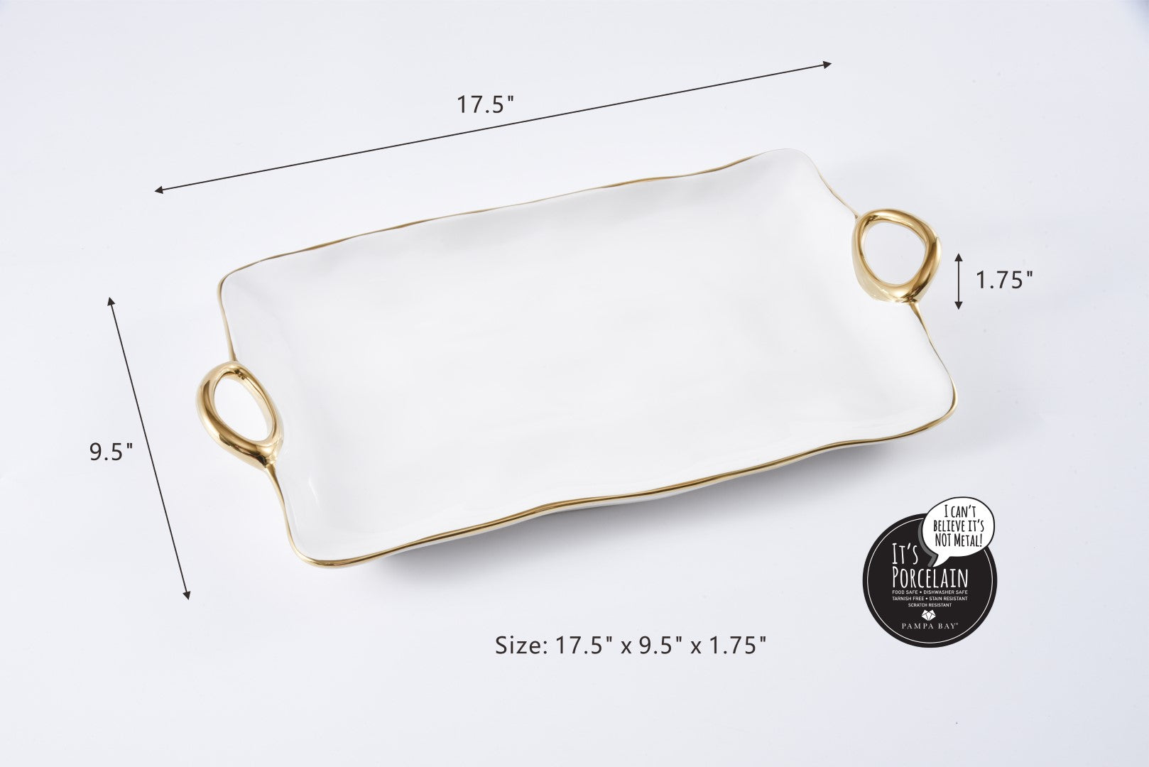 Golden Handles Large Tray