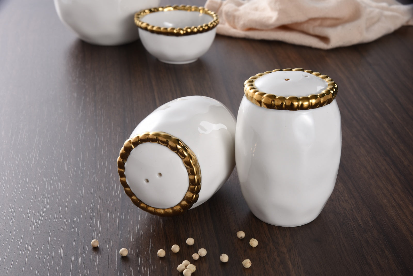 Golden Salerno Salt & Pepper Shakers