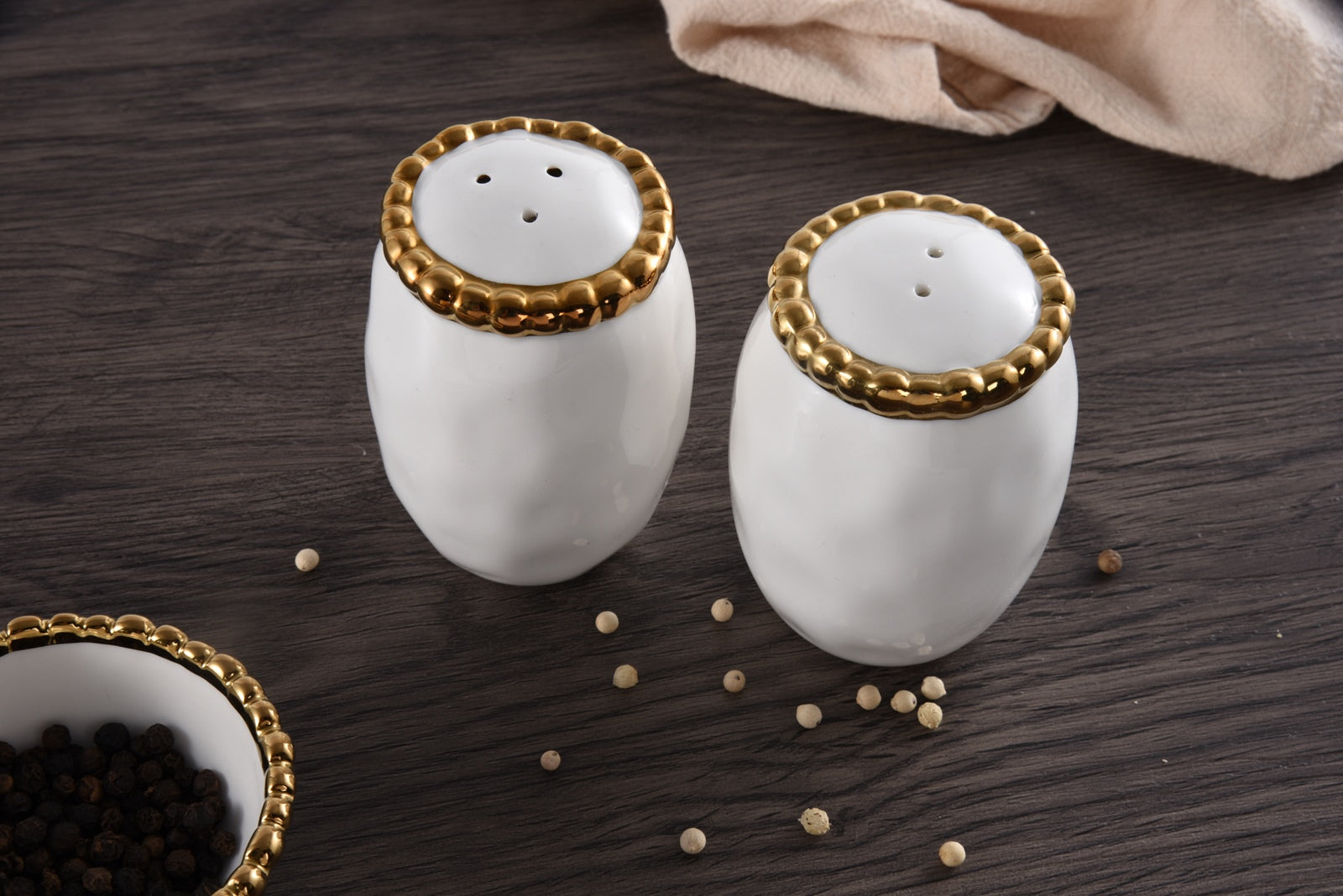 Golden Salerno Salt & Pepper Shakers