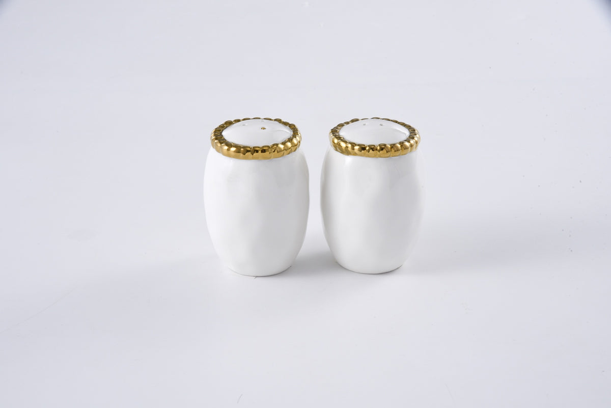 Golden Salerno Salt & Pepper Shakers