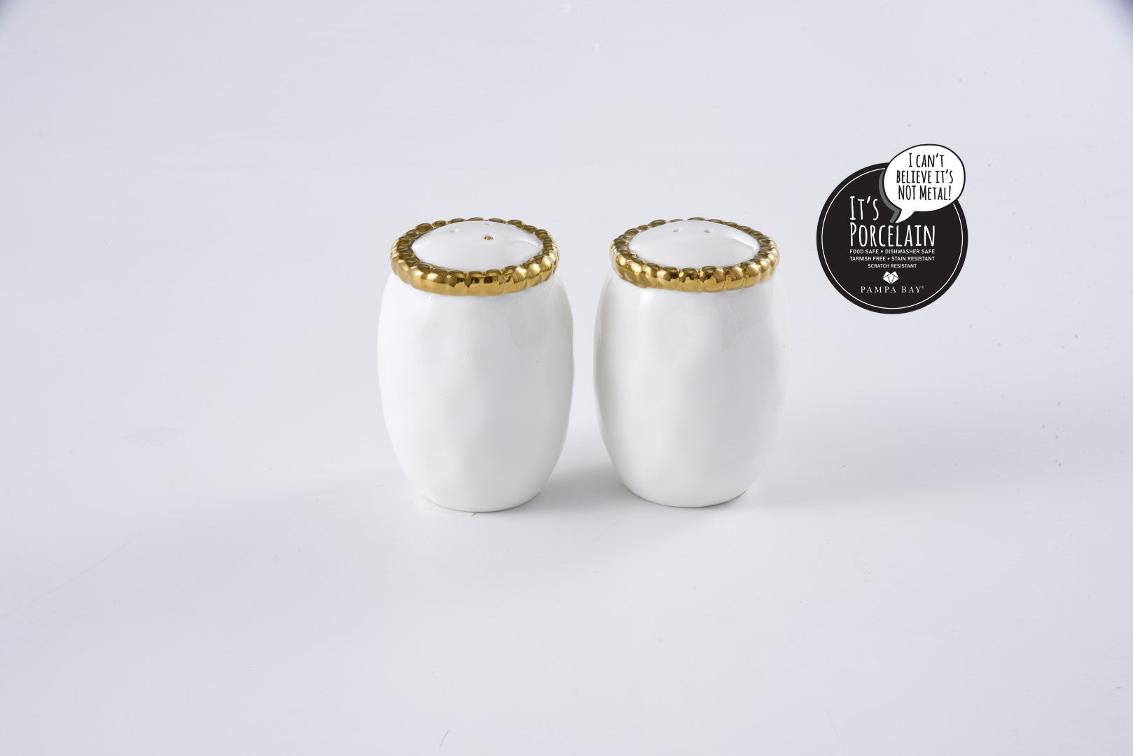 Golden Salerno Salt & Pepper Shakers