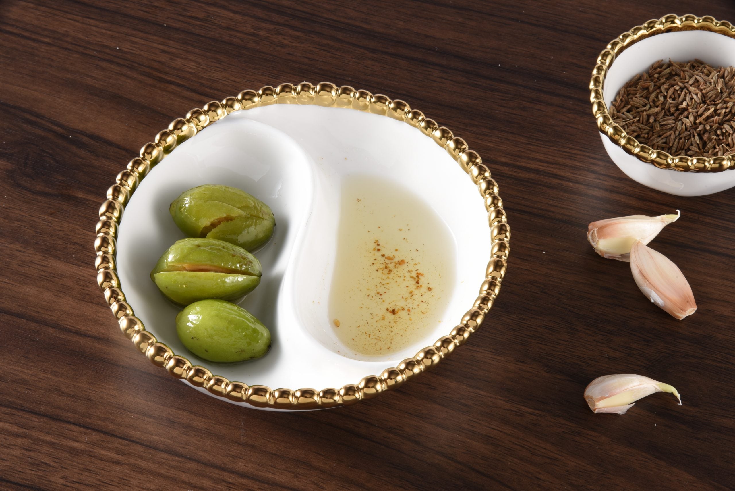 Golden Salerno Mini 2 Section Platter