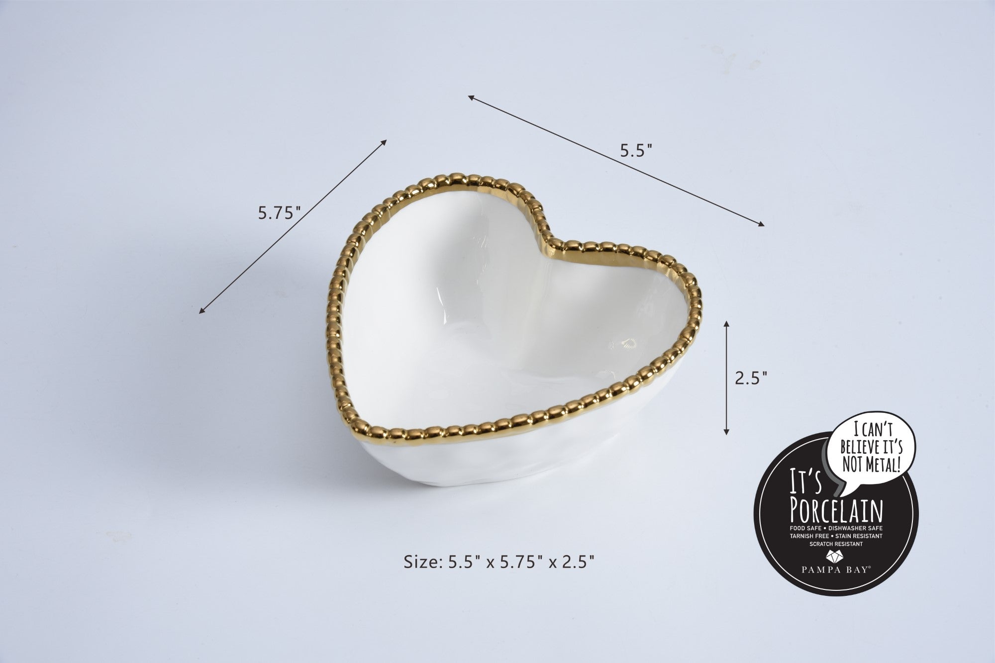 Love Is In The Air Heart Bowl, White Gold