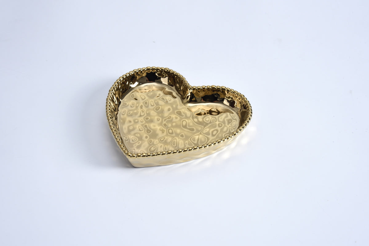 Love Is In The Air Medium Heart Dish, Gold