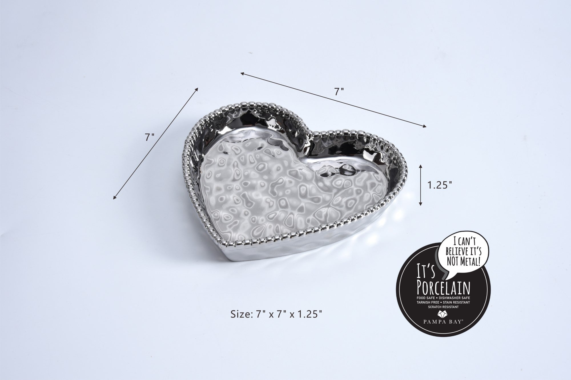 Love Is In The Air Medium Heart Dish, Silver