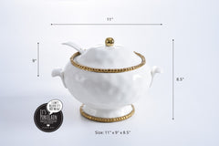 Golden Salerno Soup Tureen & Ladle