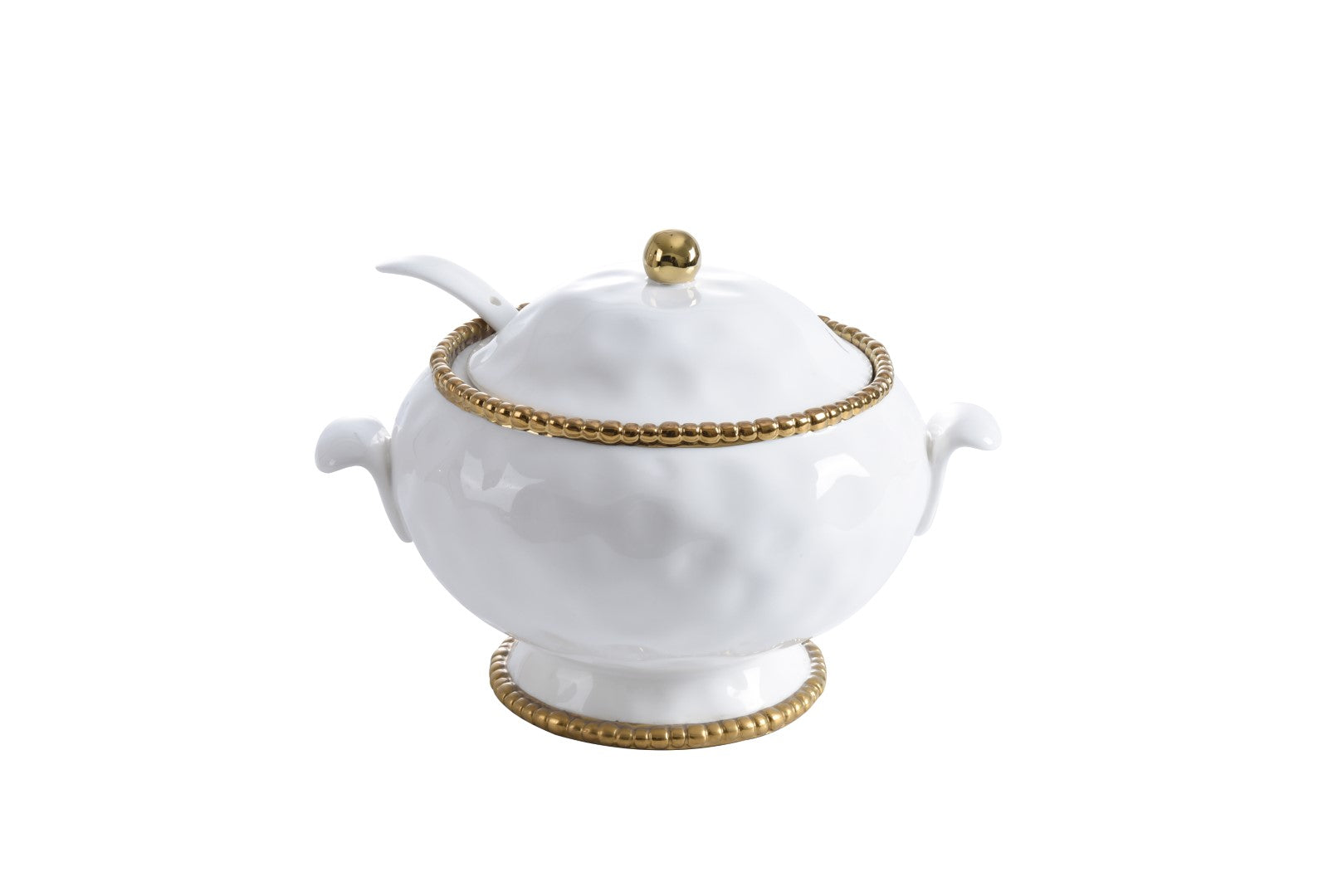 Golden Salerno Soup Tureen & Ladle