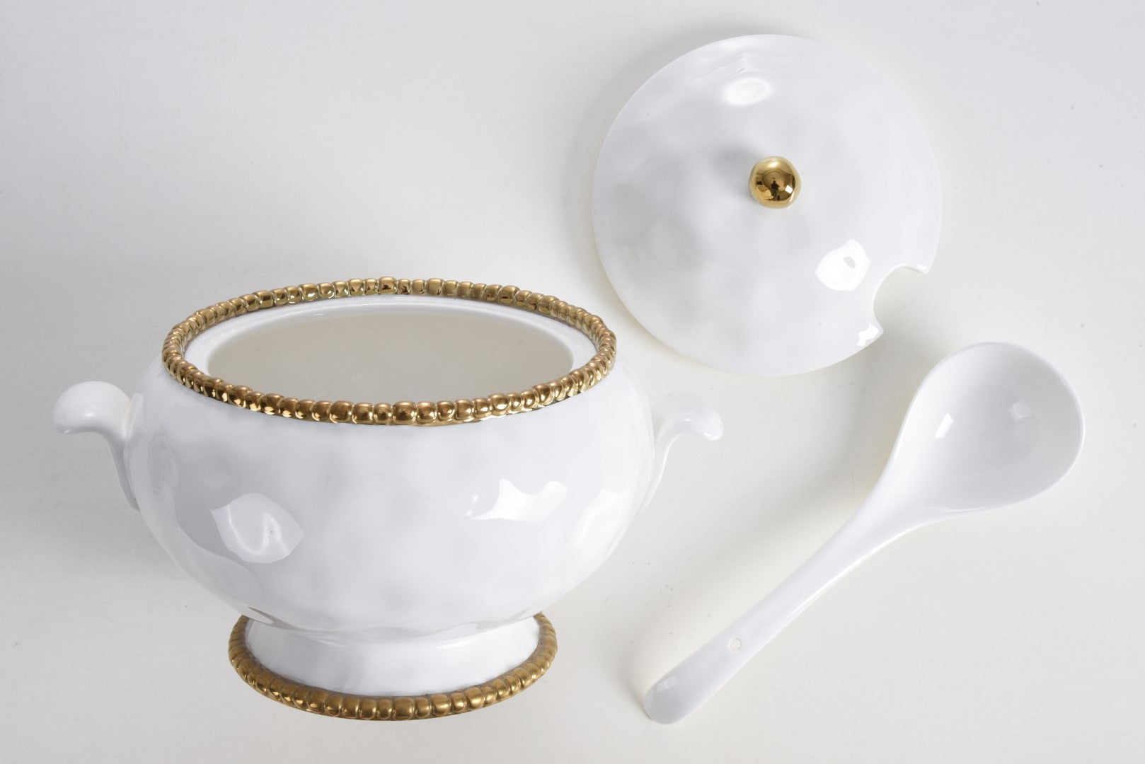 Golden Salerno Soup Tureen & Ladle