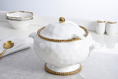 Golden Salerno Soup Tureen & Ladle