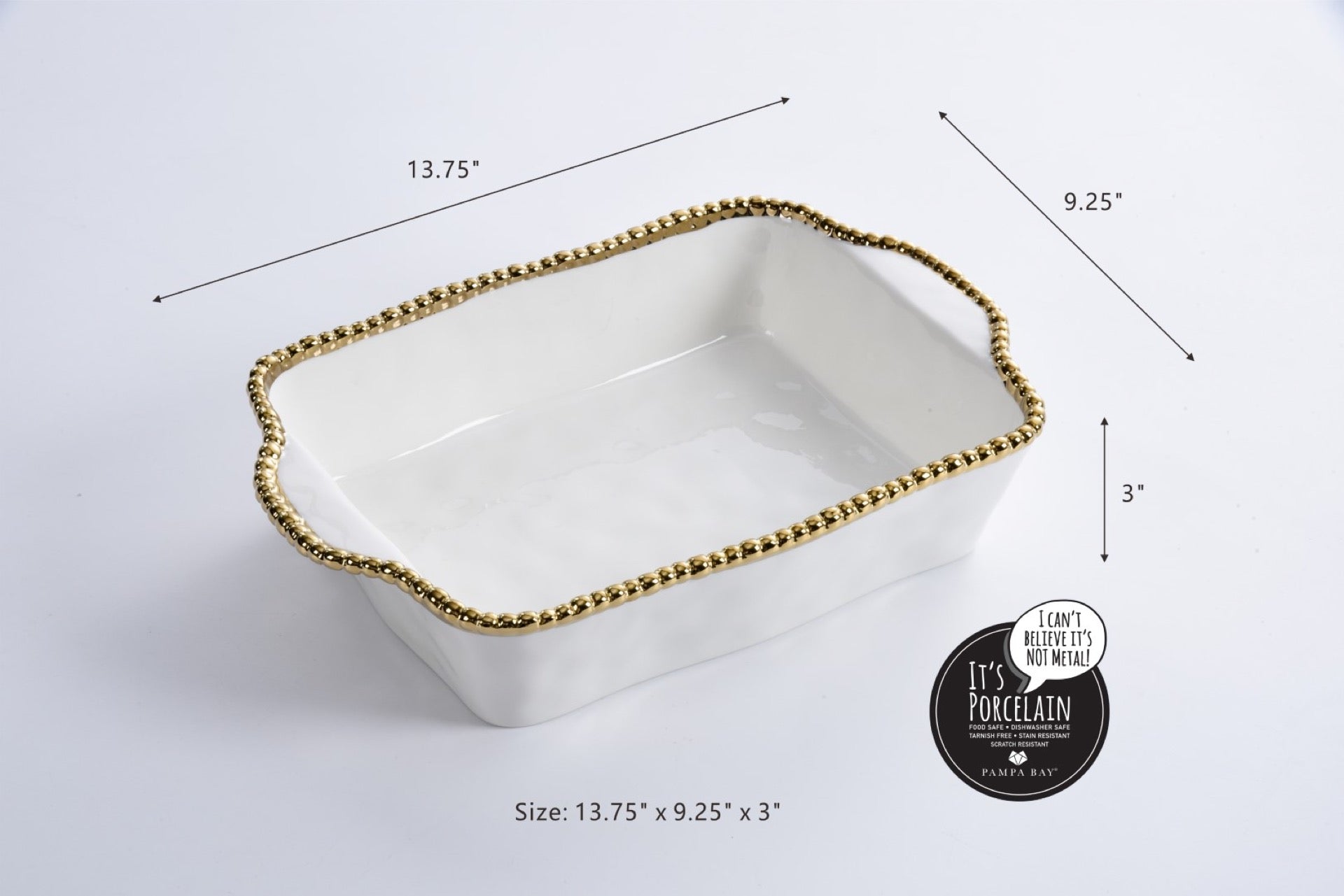 Golden Salerno Rectangular Baking Dish