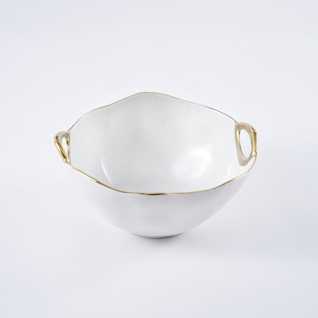 Golden Handles Large Round Bowl