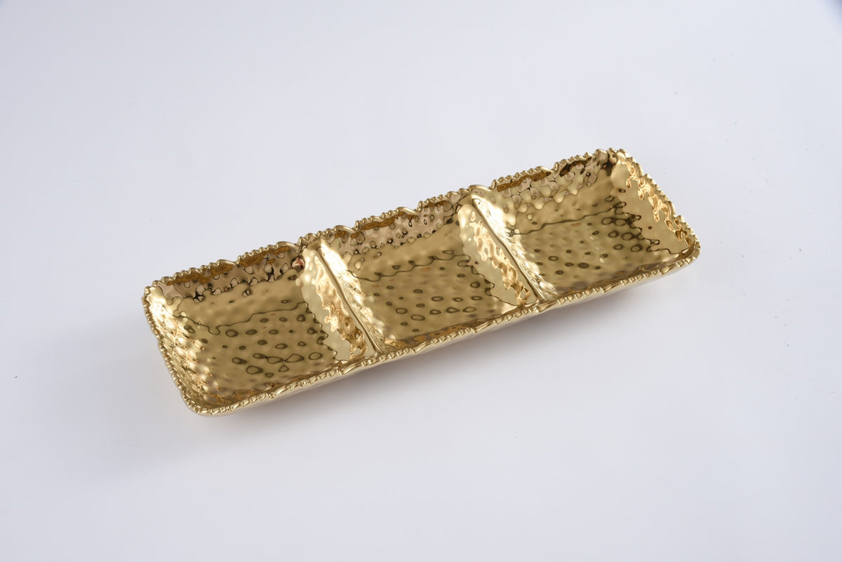 Golden Millennium 3 Section Serving Piece