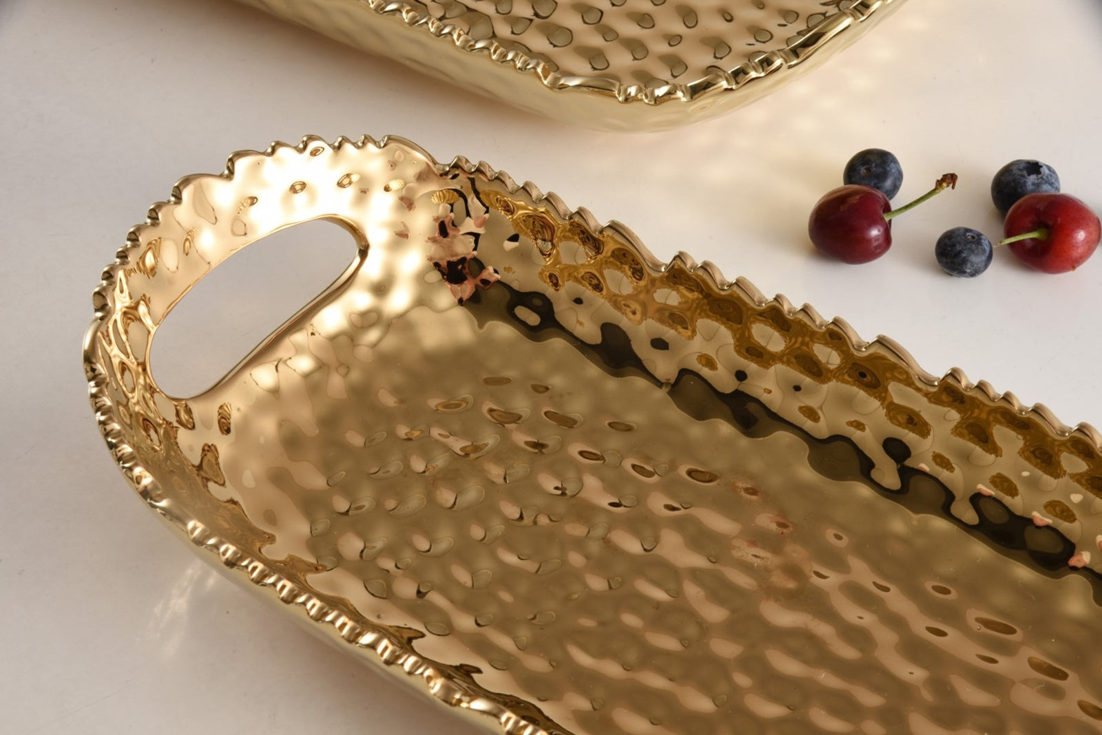 Golden Millennium Long Tray With Handles