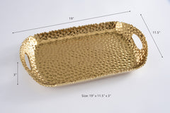 Golden Millennium Rectangular Tray With Handles