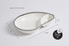 Salerno 2 Section Serving Piece - Silver