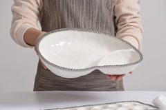 Salerno 2 Section Serving Piece - Silver