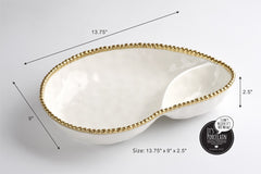 Golden Salerno 2 Section Serving Piece