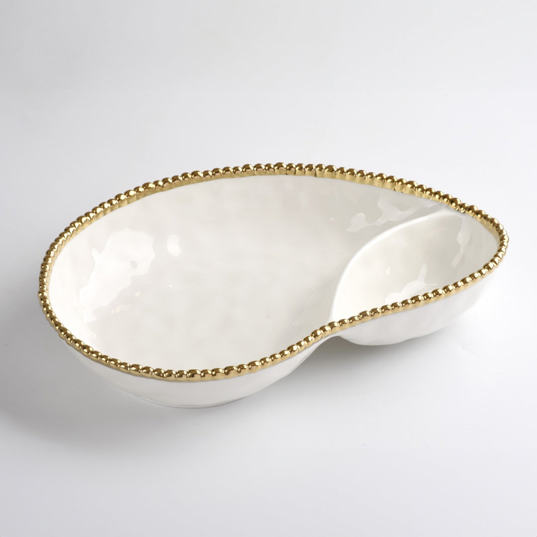 Golden Salerno 2 Section Serving Piece