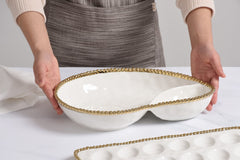 Golden Salerno 2 Section Serving Piece