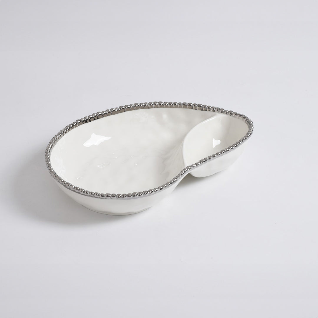 Salerno 2 Section Serving Piece - Silver