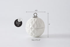 For The Holidays Small Ornament Bowl White/Silver