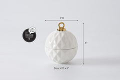 For The Holidays Small Ornament Bowl White/Gold