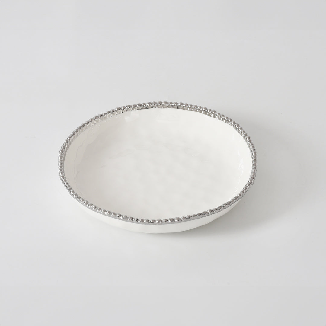 Salerno Medium Shallow Bowl - Silver