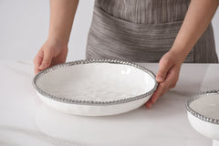Salerno Medium Shallow Bowl - Silver