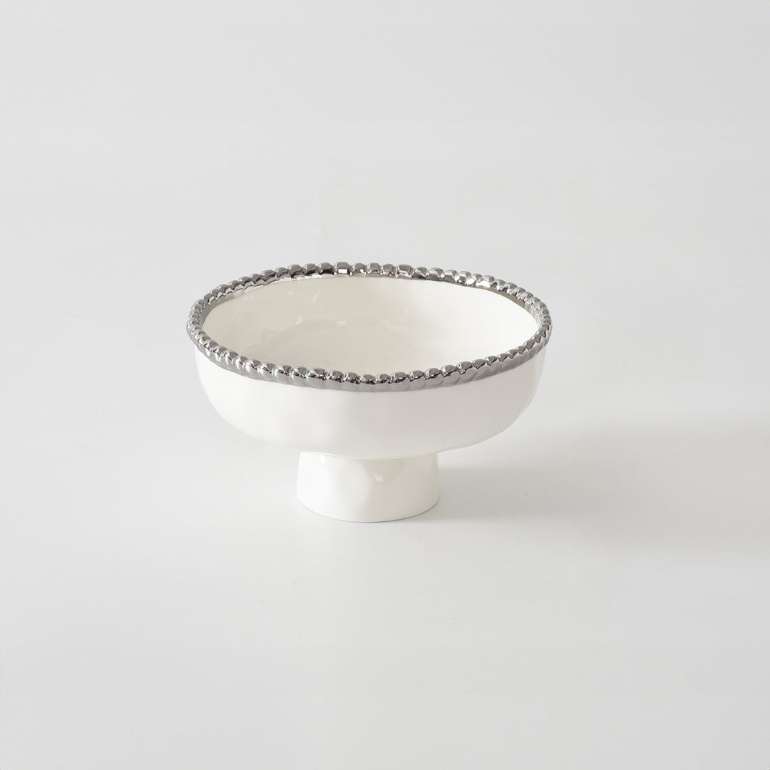 Salerno Small Footed Bowl - Silver