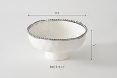 Salerno Medium Footed Bowl - Silver