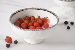 Salerno Medium Footed Bowl - Silver