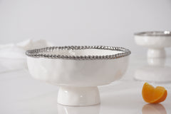 Salerno Medium Footed Bowl - Silver