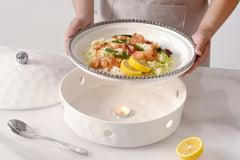 Golden Salerno Round Chafing Dish - Silver